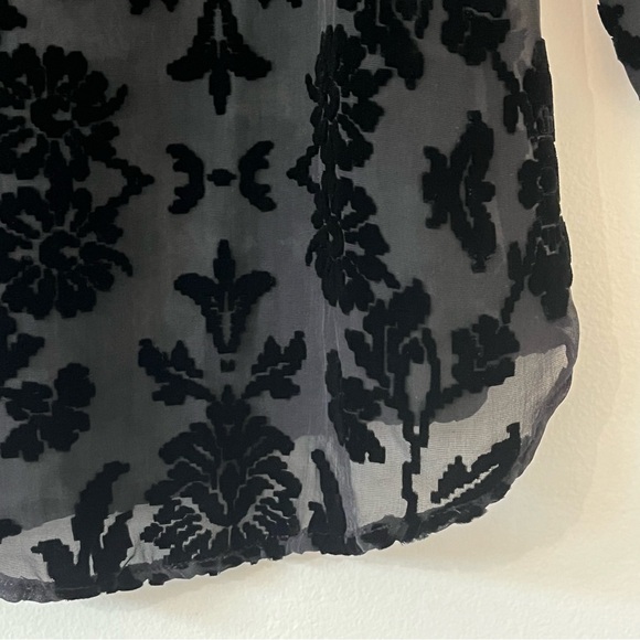 Johnny Was 4 Love & Liberty Floral Adela Silk Blend Velvet Burnout Shirt Tunic - Picture 4 of 16